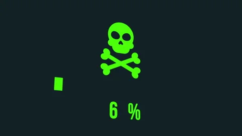 Hacker attack skull Animation with loading bar. Stock Footage 132264510