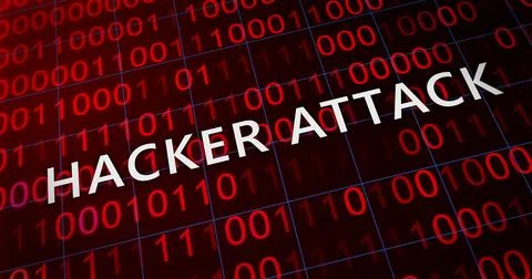 Hacker attack system hacked computer glitch virus inter system hacking conc.. Stock Illustration