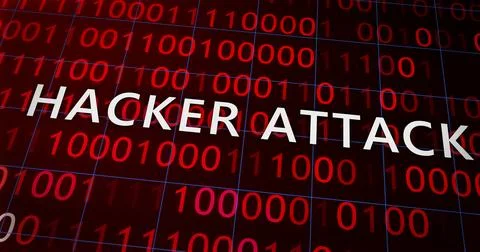 Hacker attack system hacked computer glitch virus inter system hacking conc.. Stock Illustration