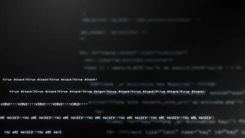 Hacker Attack in Terminal Stock Footage 88157240