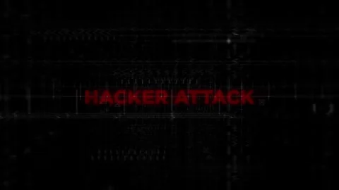 Hacker attack Text Animation on Digital Background Stock Footage 343573961