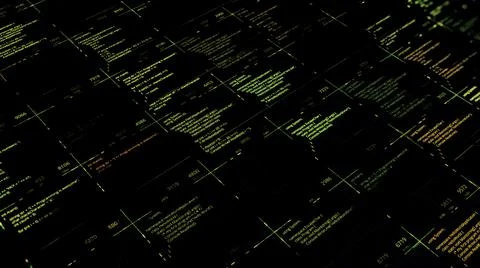 Hacker attack through network by writing a special code on a black computer Stock-Illustration