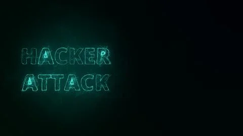 Hacker Attack title with plexus effect. Connected lines with dots. Lines title Stock Illustration