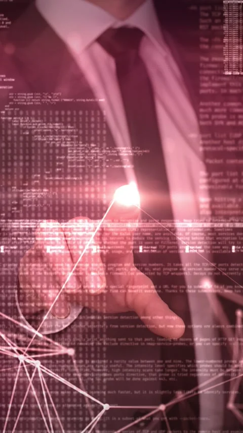 Hacker attack, video in red. Stock Footage 249942878