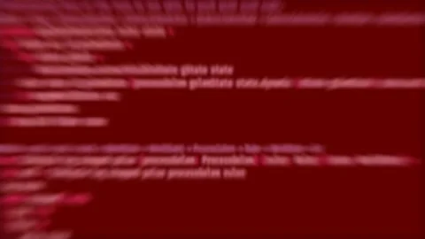 Hacker attack warning. Programming code. Programming language strings on screen. Stockbeeldmateriaal 171634753