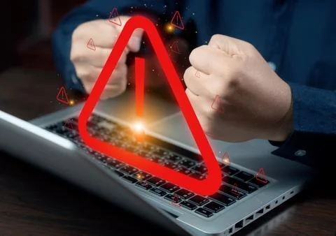 A hacker attacks and hacks data on computers. A businessman is using a comp.. 스톡 사진
