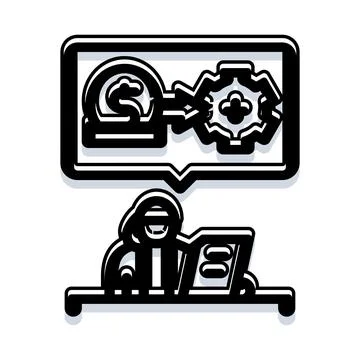 Hacker attempting cyber theft using malware concept Stock Illustration