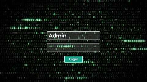 Hacker Attempting Login At Administrator Terminal Stock Footage 89817533