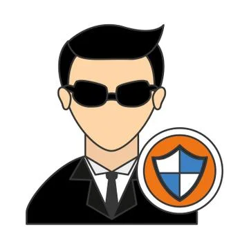 Hacker avatar character Stock Illustration