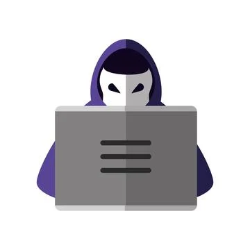 Hacker avatar with laptop Stock Illustration