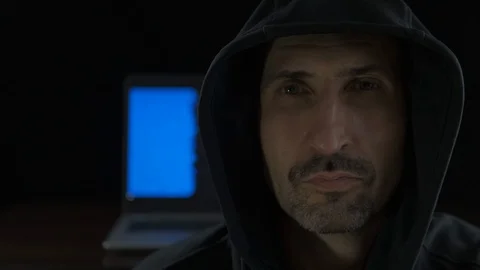 Hacker on the background of the computer Stock Footage 119531152