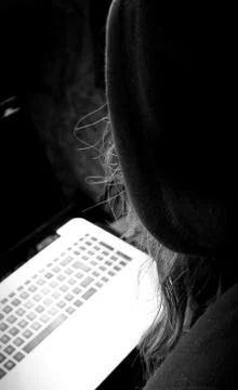 Hacker from behind Stock Photos