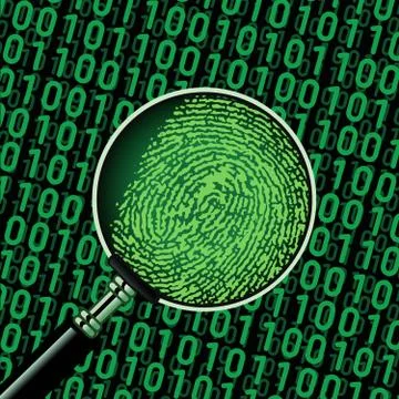 Hacker binary code and fingerprint Stock Illustration