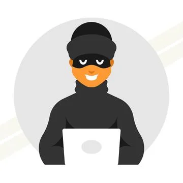 Hacker-in-black-clothes Stock Illustration