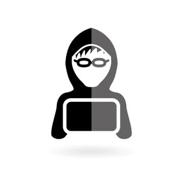 Hacker boy icon Stock Illustration