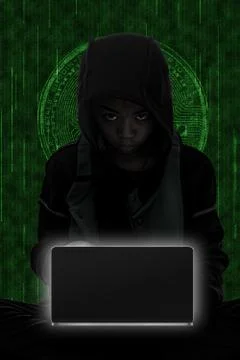 Hacker boy Foto stock