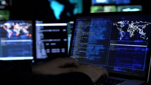 Hacker breaking bank account  Stock Footage 200141318