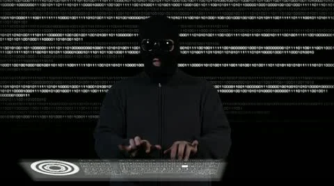 Hacker Breaking System Thinking Stock Footage 20458123