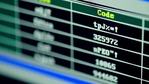 A hacker is breaking users' passwords using a brute force method. Screen with Stock Footage 161828955