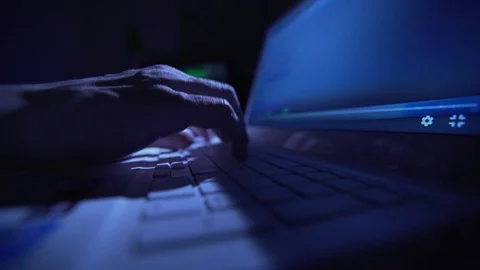 A hacker breaks into the computer Stock Footage 127354677