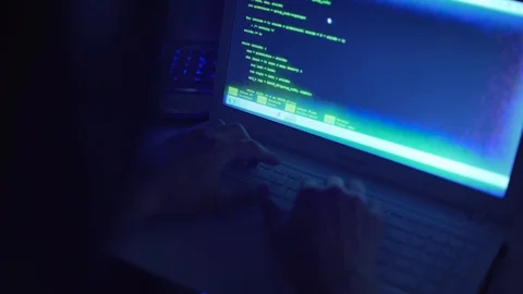 A hacker breaks into the computer Stock Footage 128692572