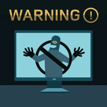 Hacker breaks into computer 스톡 일러스트