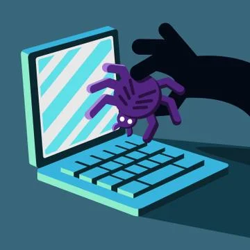 Hacker breaks into computer Stock Illustration