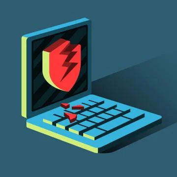 Hacker breaks into computer 스톡 일러스트