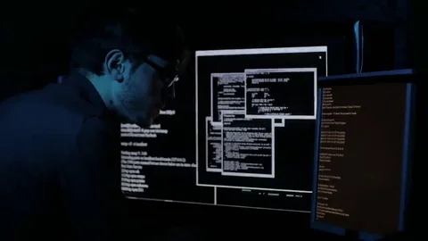 Hacker Breaks Into the System Stock Footage 69108019