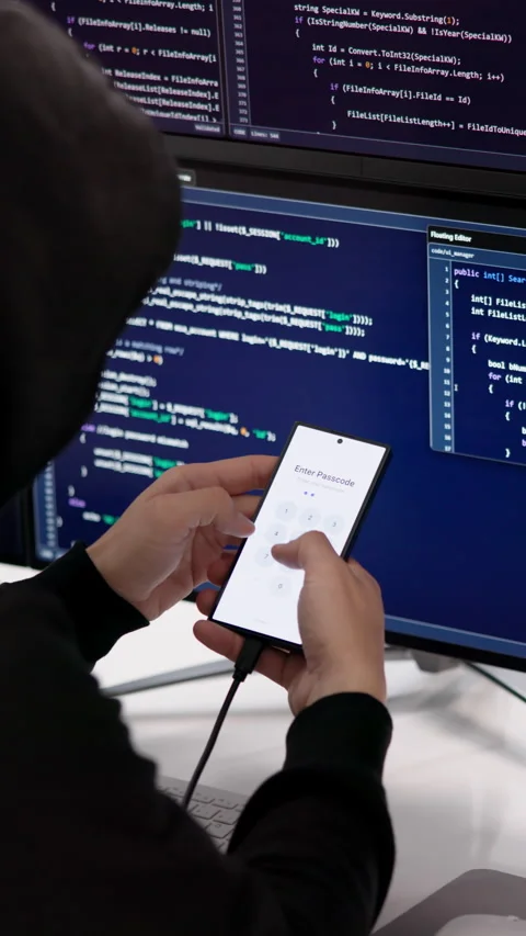 Hacker Carefully Types On Computer Trying Stock Footage 333399244