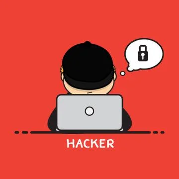 Hacker cartoon design Stock Illustration