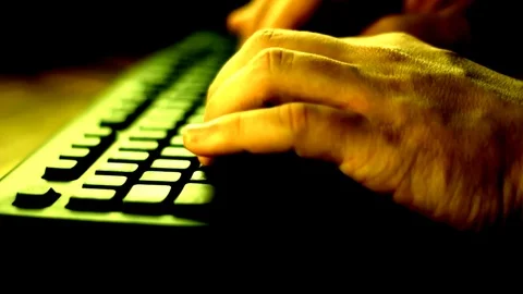 Hacker close up typing Stock Footage 81792368