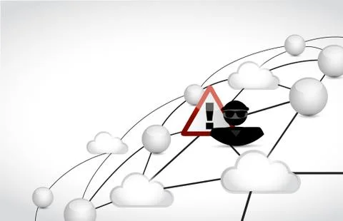 Hacker cloud network concept 스톡 일러스트