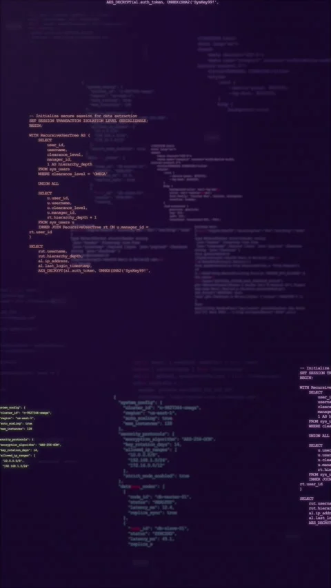 Hacker Code Mainframe Terminal Screen Stock Footage 345766901