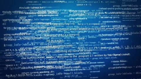 Hacker code network programming language screen scrolling technology backgro Stock Footage 145042001