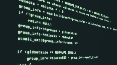 Hacker code running down a computer screen terminal. 3d rendering Stock Photos