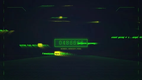 Hacker coding with abstract digital data stream, futuristic cyberspace back.. Stock Footage 348423784