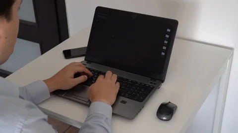 Hacker coding interrupted by a code rain Stock Footage 118301241