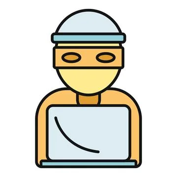 Hacker coding on laptop vector illustration 스톡 일러스트