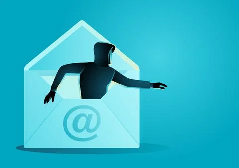 Hacker comes out from envelope Stock Illustration