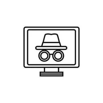 Hacker computer technology internet line style Stockillustratie