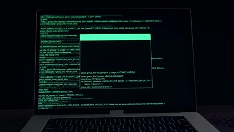 Hacker Concept. Coding Technologies On A Laptop Computer Monitor Stock Footage 157193054