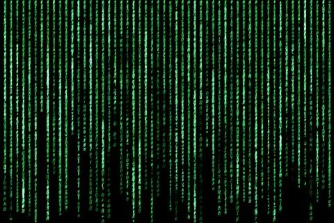 Hacker concept. computer character codes.Green text on black background. Stock Illustration