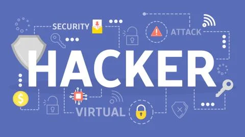 Hacker concept. Stealing digital data from the computer Stockillustratie