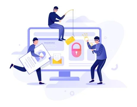 Hacker concept. Stealing digital data from the computer Stockillustratie