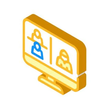 Hacker connected to online discussing isometric icon vector illustration Stock Illustration