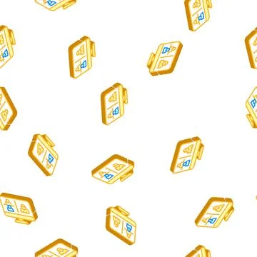 Hacker connected to online discussing isometric icon seamless pattern Stock Illustration