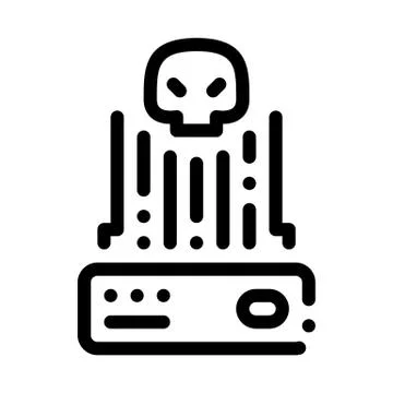 Hacker control icon vector outline illustration Stock-Illustration