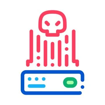 Hacker control icon vector outline illustration Stock-Illustration