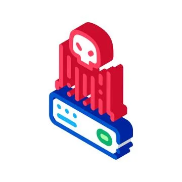 Hacker control isometric icon vector illustration 스톡 일러스트